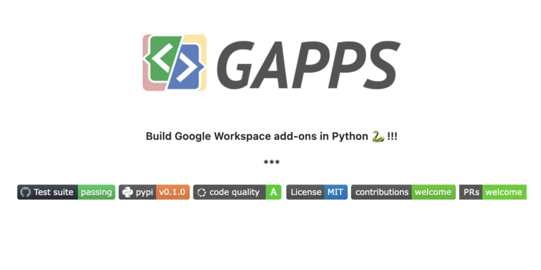 GAPPS: Create Google Workspace Add-On in Python