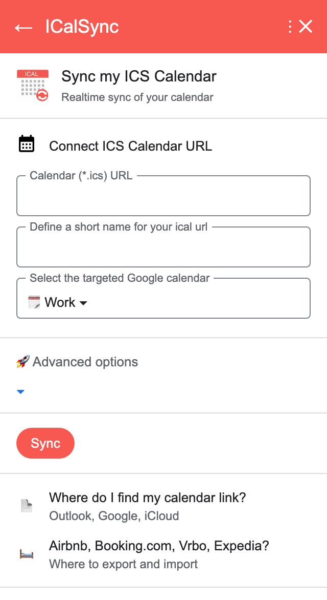Connect a calendar link